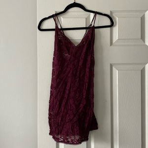 VS burgundy lace slip